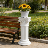 Colonne en résine cannelée résistante aux intempéries - Socle polyvalent pour jardinières extérieures et présentoirs d'art intérieurs