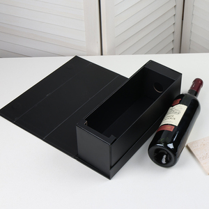 Black Gold Foil <b>Magnetic</b> Flip Foldable Wine <b>Gift</b> <b>Box</b> Custom Packaging - Product Image 3