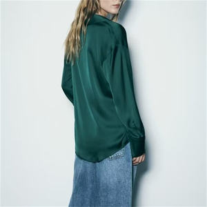 SHENZHU 2024 donna primavera nuova moda 20 colori Texture camicia retrò a maniche lunghe con bottoni Chic Top 2197745 - Product Image 5