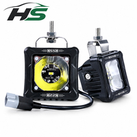 HSSH Phare de travail LED RGB 30W 2 pouces avec interrupteur filaire, faisceau spot, pour conduite tout-terrain, ATV, UTV, moto