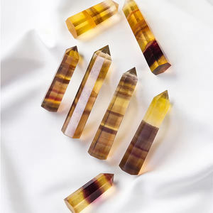 Tour de Fluorite Jaune Vif Naturelle, Pointe de Cristal Obélisque Polie, Pierre de Guérison pour Reiki, Chakra, Décoration d'Intérieur, Cadeau, Vente en Gros - Product Image 4