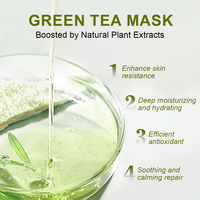 Masque facial réparateur apaisant et hydratant au collagène profond à base de poudre de feuilles de thé de marque privée