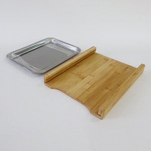 Planche à découper en bambou avec bac en acier inoxydable, grande taille, pour la cuisine domestique, antibactérienne et résistante à la moisissure. - Product Image 2