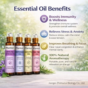 Personaliza tu marca privada: Aceites esenciales de 0.33oz en roll-on de menta, orégano, árbol de té, hierba de limón, eucalipto y lavanda para hacer velas - Product Image 2
