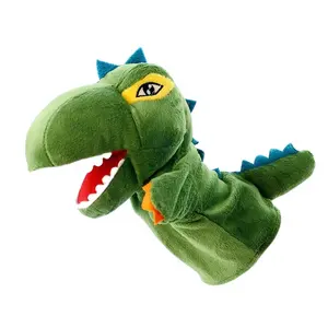 Großhandel dinosaurier handpuppe grün-30cm grün dinosaurier cartoon plüsch handpuppe