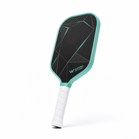 Raquette de pickleball en carbone Low-Poly Facet T300, noyau en nid d'abeille PP pressé à froid, cadre vert menthe léger personnalisé