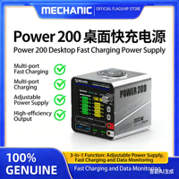 Estación de Carga Rápida Multipuerto MECHANIC G-Power 200W con Fuente de Alimentación Ajustable y Monitoreo de Voltaje y Corriente para Herramientas de Prueba