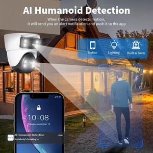 Caméra de sécurité dôme WIFI 8MP CCTV Double objectif 360 degrés PTZ Détection humanoïde IA Suivi de mouvement IP66 Étanche <span class=keywords><strong>Cloud</strong></span> 1 an - Product Image 6