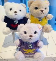 Porte-clés personnalisé en peluche Ourson mignon, pendentif de sac pour couples, jouet en peluche doux, vente en gros