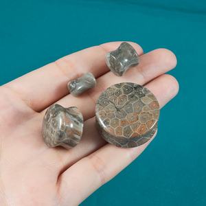 कोरल बेज जेड डबल फ्लैारेड कॉन्टेक्स पत्थर ठोस कान प्लग एक्सपेंंडर 18 pcs/सेट 2g-<span class=keywords><strong>1</strong></span> गेज बॉडी को शादी के लिए गहने - Product Image 1