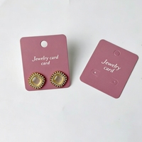 Carte de présentation de bijoux rose de luxe avec impression de logo personnalisé en papier d'art pour boucles d'oreilles et colliers