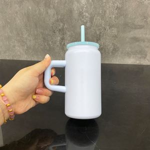 Vaso Mason de Acero Inoxidable para Sublimación de 16 oz con Asa, Taza Tumbler Macaron Mate de 16 oz para Transferencia DTF UV, Envío desde Almacén de EE. UU. - Product Image 4