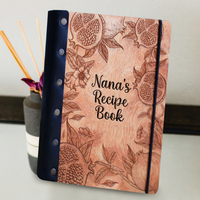 Benutzer definierte Logo Tagebuch Geschenk Holz Cover Notebook ausgehöhlt geschnitzte Holz Cover Notepad Blank Message Book Holz Notebook