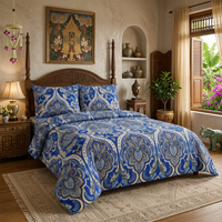 Tissus 100% polyester bleu style paisley, imprimés aux pigments, en microfibre pour la décoration intérieure
