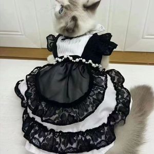 <b>Cute</b> Pet Dress With Flutter Sleeves And Bows Black Polyester Skirt For Cats Dogs Teddy <b>Bears</b> Bichons Spring Summer - Product Image 4