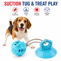 Jouet interactif pour chien en TPR naturel avec ventouse, distributeur de friandises, jouet à mâcher indestructible pour les races de grande taille