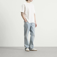 T-shirt pour homme en coton doux, coupe ample, avec logo brodé personnalisé en usine