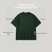T-shirt Homme Personnalisé 180 GSM 100% Modal Coupe Oversize Ample Style Streetwear Ample et Décontracté