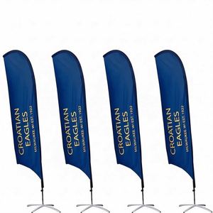 Drapeau à plumes en polyester imprimé recto-verso pour festival promotionnel en extérieur, avec mât en fibre de verre, impression numérique, conception de logo personnalisée - Product Image 4