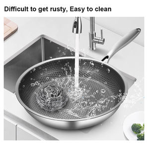 Sartén Antiadherente Moderna de Acero Inoxidable con Diseño de Panal de Abeja de 20/24/26/28/30/32 cm, Compatible con Gas e Inducción, Diseño Duradero - Product Image 4