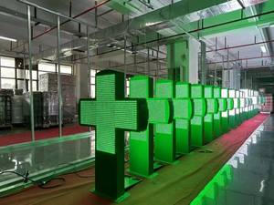 ป้ายกากบาท LED กันน้ำสำหรับภายนอกอาคาร แบบสองด้าน แสดงผลสีเขียว ตั้งโปรแกรมได้ พร้อมระบบควบคุมผ่าน WiFi สำหรับโรงพยาบาลและร้านขายยา - Product Image 1