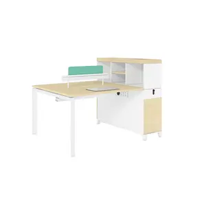 Promosi pabrik kustom meja kerja kantor 2/4/6/8/10 tempat duduk orang Cubicle meja kerja ukuran dapat disesuaikan