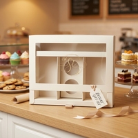 Boîte d'emballage élégante pour boulangerie et sushis avec insert pour sauce, séparateur personnalisé recyclable et fenêtre transparente