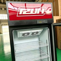 Réfrigérateur vertical commercial pour boissons avec porte vitrée, personnalisable avec logo, pour supermarchés et vente en gros