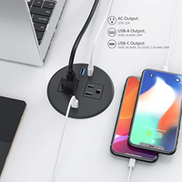 Toptan 20W 80mm Masaüstü Priz Soketi, Ofis Çalışma İstasyonları için USB C ve Çift USB A Girişli