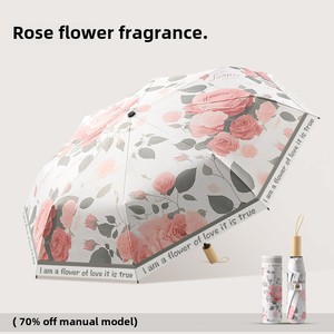 ร่มกันแดดขนาดเล็กสไตล์ญี่ปุ่นสำหรับผู้หญิงไวนิลกันแสงแดดมีที่จับแกะสลักไม้สไตล์ญี่ปุ่น - Product Image 5