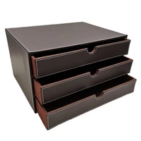 LG8119 Tiroirs à 3 niveaux à structure en bois Tiroir d'organisation de bureau Petit organisateur de fournitures de bureau Tiroirs de bureau de bureau
