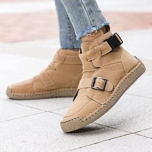 Stivali da Uomo in Pelle Scamosciata con Cinturino e Fibbia Metallica, Cuciture a Mano, Suola Flessibile in Gomma, Impermeabili, Traspiranti, Casual, per Camminata all'Aperto - Product Image 6