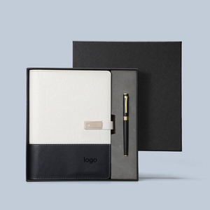 Tùy chỉnh sang trọng bơm lại máy tính xách tay Bộ quà tặng với Hộp túi giấy văn phòng Tạp Chí đặt A5 đen PU da từ Tạp Chí với bút - Product Image 2