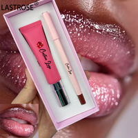 Ensemble de gloss à lèvres et crayon à lèvres vegan, rouge à lèvres imperméable longue durée, kit de maquillage pour les lèvres 2 en 1