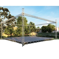 Plataforma de Escenario Portátil con Sistema de Altavoces para Eventos y Conciertos al Aire Libre - Fácil Instalación