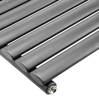 Radiateur ovale horizontal gris anthracite, design moderne, décoratif, luxueux