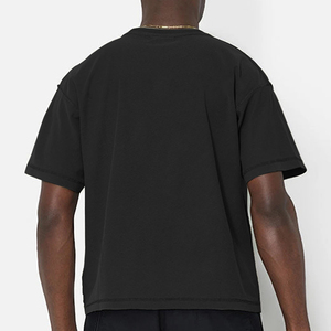 T-shirt de luxe surdimensionné pour hommes, modèle vierge, grande taille, épaules tombantes, coupe carrée, vente en gros, fabricant - Product Image 2