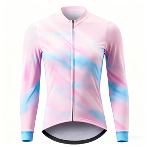 Maillot de Ciclismo Ligero con Estampado Multicolor, Personalizado, de Manga Larga y Múltiples Bolsillos para Eventos de Ciclismo al Aire Libre - Product Image 1