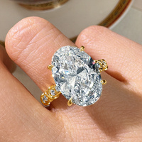 Bagues en diamant pour femmes, ovales, légères et fluides, serties de diamants en forme d'œuf de pigeon, or 18 carats, haut de gamme, certifiés IGI, diamants artificiels
