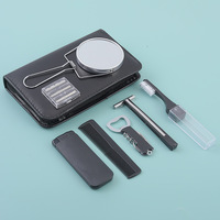 Longhui – Kit de manucure et de toilettage haut de gamme 13 pièces pour homme, grande taille, multifonctionnel, avec ciseaux et brosse, pour barbier