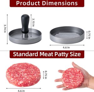 Prensa para Hamburguesas Ecológica, Apta para Lavavajillas, Antiadherente, Molde para Hacer Hamburguesas de Aluminio con Papel Encerado - Product Image 2