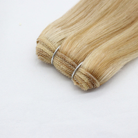 Harga pabrik kutikula penuh tanpa diproses ditarik ganda Remy dijahit dalam ekstensi rambut manusia