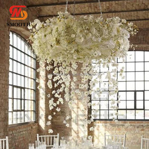 Diseño de decoración de boda, guirnalda de vid de glicina blanca, flor de cerezo artificial, decoración de flores colgantes para techo - Product Image 2