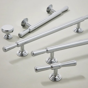 EC 8858 고급 주방 캐비닛 및 욕실 서랍 T 바 황동 크롬 손잡이 손잡이 손잡이 - Product Image 3