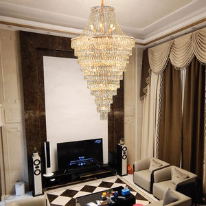 Nuevo estilo, lámpara grande colgante alta, villa, sala de estar, salón de bodas, candelabro de cristal grande LED de lujo - Product Image 5