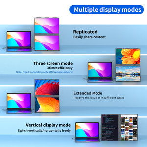 จอภาพพกพาแบบซ้อนสองชั้นขนาด 18.5 นิ้ว FHD 1080P IPS พับได้ จอแสดงผลคู่ พอร์ต USB-C HD สำหรับแล็ปท็อป PS5 Xbox เกมมิ่ง และสำนักงาน - Product Image 3