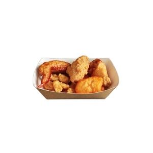 Disposable Boat Shape Kraft Paper Tray Box For Fries Packaging
