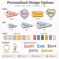 Llaveros Triangulares Personalizados con Logotipo Bordado al por Mayor, Etiquetas con Palabras Personalizadas, Proveedor OEM ODM