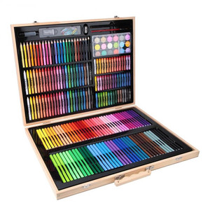 Bộ Văn Phòng Phẩm Hộp Gỗ 251 Cái Chất Lượng Cao Bộ Tranh Nghệ Thuật Crayon Kids Vẽ Tranh Nghệ Thuật - Product Image 2