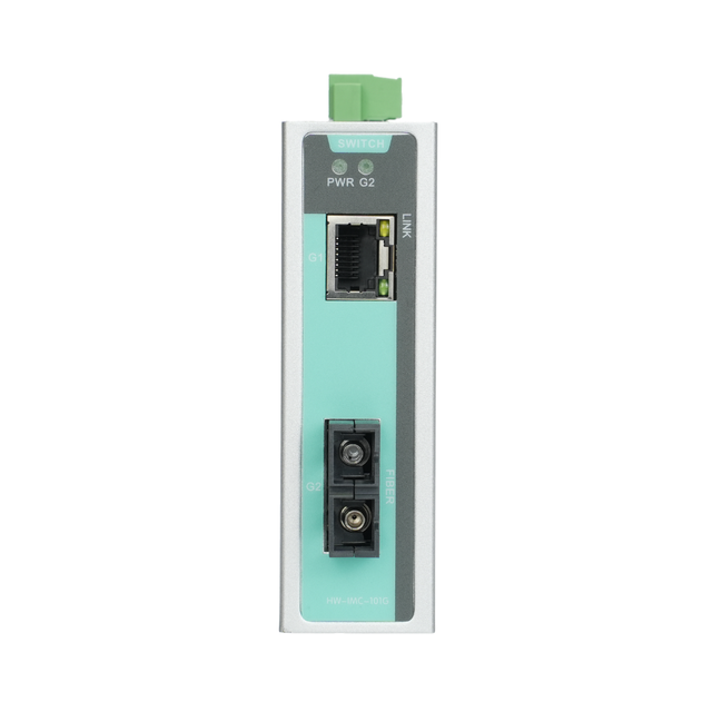 2 Ports Gigabit Industrial Ethernet Switch Unmanaged Non-PoE RJ45 SFP Fiber Uplink DIN Rail Switch